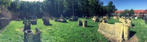 Outdoor-Szenario für spannende Paintball-Spiele